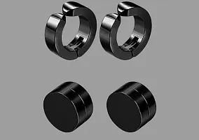 Magnetic Men Earring Combo Black Color.-thumb1