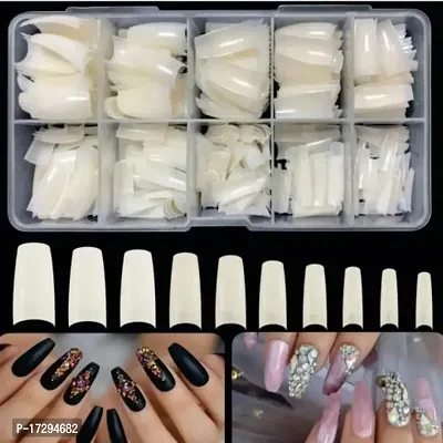 Naila 500Pcs Fake Nails,Transparent Nails, Acrylic Nails False Nail with Case for Nail Salons and DIY Nail Art