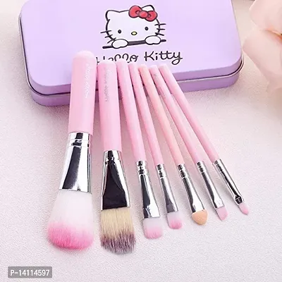 Stylish Fancy Pink Lightweight Makeup Brushes Set With Storage Box For Makeup - (Pack Of 7) For Women And Girls-thumb0