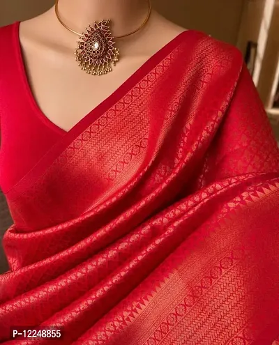 Litchi Silk Woven Design Partywear Saree with Blouse Piece