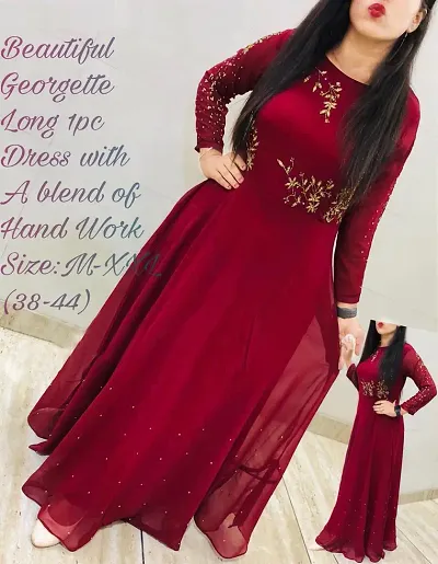 Bollywood Style Georgette Ethnic Gowns 