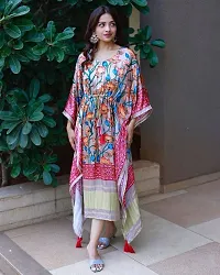Elegant Satin Multicoloured Bandhani Print Kaftan Kurta For Women-thumb1