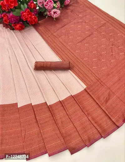 Litchi Silk Woven Design Partywear Saree with Blouse Piece-thumb4