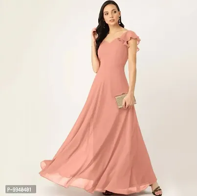 Classic Georgette Solid Gowns for Women