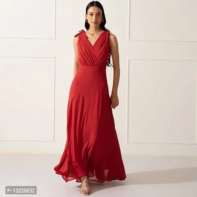 Fancy Faux Georgette Dress for Women-thumb0