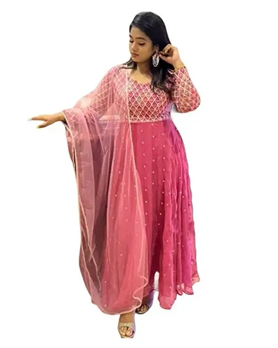 Georgette Kurti With Dupatta