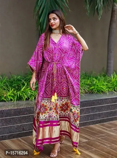 Fancy Satin Kaftan Kurti for Women