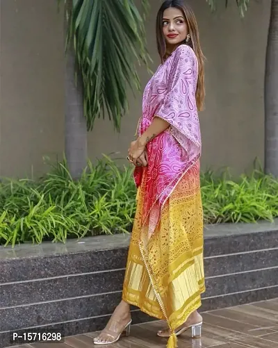 Fancy Satin Kaftan Kurti for Women