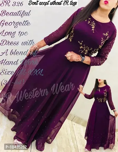 Attractive Georgette Gowns for Women-thumb0