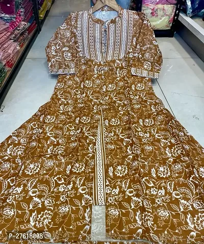 Stylish Cotton Ethnic Gowns For Women-thumb0