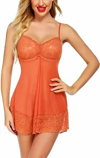 Stylish Orange Georgette Bridal Baby Dolls For Women-thumb1