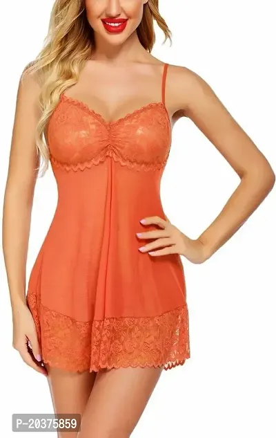 Stylish Orange Georgette Bridal Baby Dolls For Women-thumb2