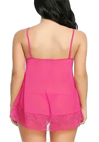 Stylish Pink Georgette Bridal Baby Dolls For Women-thumb1