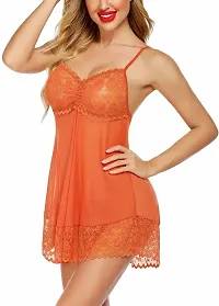 Stylish Orange Georgette Bridal Baby Dolls For Women-thumb2