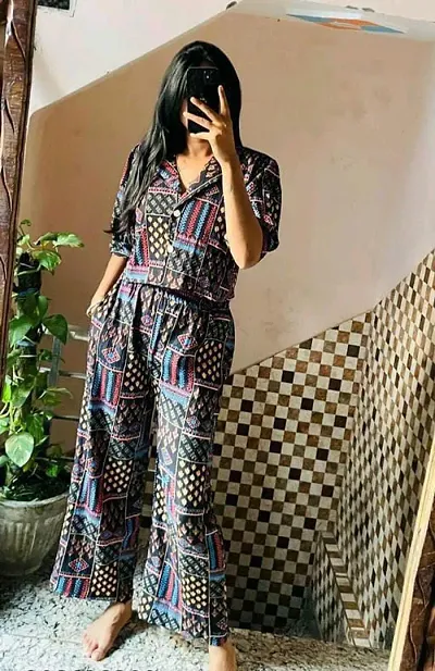 Stylish Women Printed Crepe Co-ord Sets