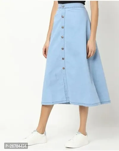 Classic Denim Solid Skirts for Women