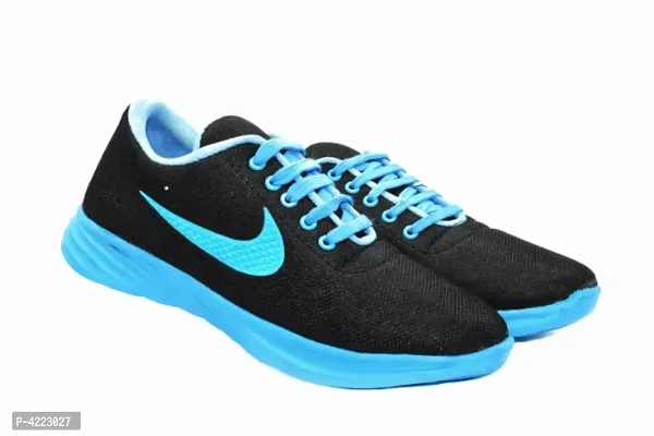 Mens Stylish Blue Synthetic Leather Running Sports Shoes