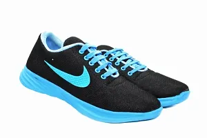 Mens Stylish Blue Synthetic Leather Running Sports Shoes-thumb3