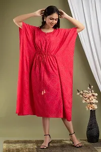 Stylish Kaftan Pink Rayon Kurti For Women-thumb2