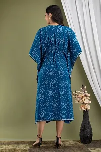 Stylish Kaftan Blue Rayon Kurti For Women-thumb1