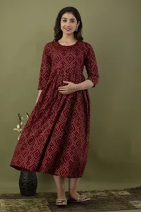 Fashion Rayon Printed Maternity kurti with Zip-thumb1