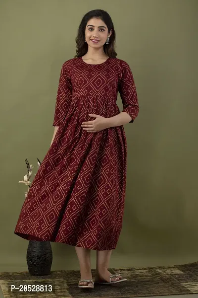 Fashion Rayon Printed Maternity kurti with Zip-thumb2