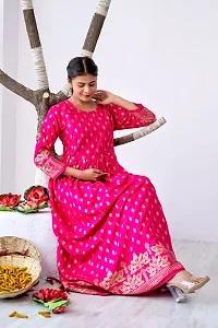 Elegant Pink Printed Rayon Maternity Kurta For Women-thumb2