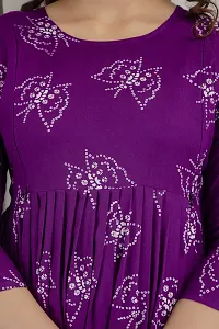 Elegant Purple Printed Rayon Maternity Kurta For Women-thumb2