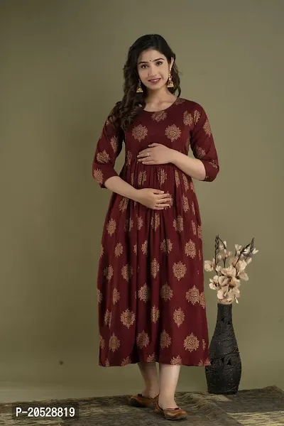 Fashion Rayon Printed Maternity kurti with Zip-thumb4