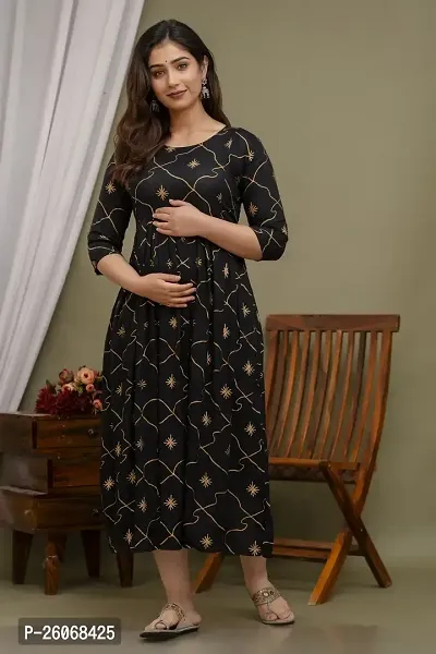 Zyla feeding maternity kurti for women with both side zip.-thumb0