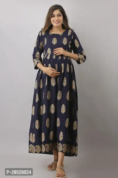 Fashion Rayon Printed Maternity kurti with Zip-thumb0