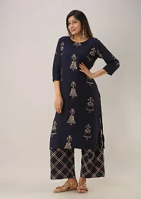 Stylish Blue Rayon Kurta Bottom Set For Women-thumb2