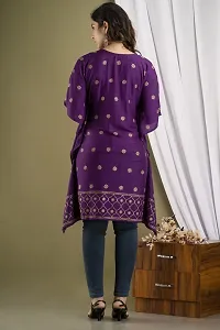 Stylish Kaftan Purple Rayon Kurti For Women-thumb1