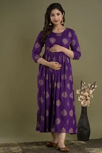 Zyla feeding maternity kurti for women with both side zip.-thumb4