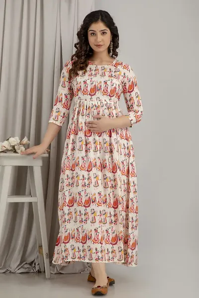 Fancy Rayon Maternity Feeding Kurti