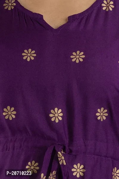 Stylish Kaftan Purple Rayon Kurti For Women-thumb4