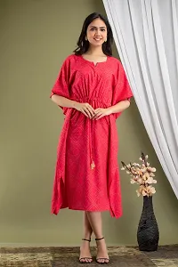 Stylish Kaftan Pink Rayon Kurti For Women-thumb3