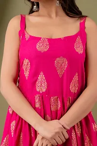 Elegant Pink Printed Viscose Rayon Kurta with Sharara Set For Women-thumb2