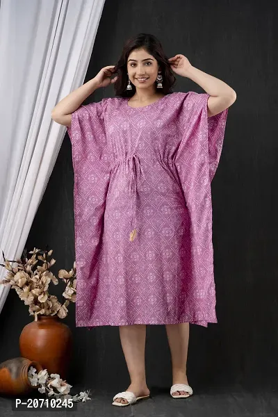 Stylish Kaftan Purple Rayon Kurti For Women