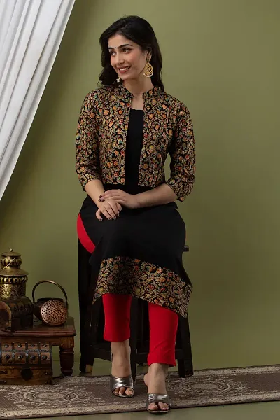 Classic Viscose Rayon Kurti with Jacket for Women