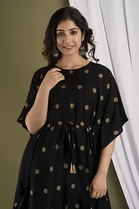 Stylish Kaftan Black Rayon Kurti For Women-thumb3