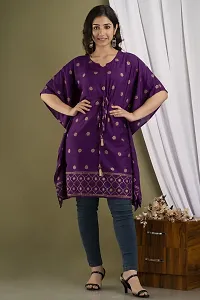 Stylish Kaftan Purple Rayon Kurti For Women-thumb2