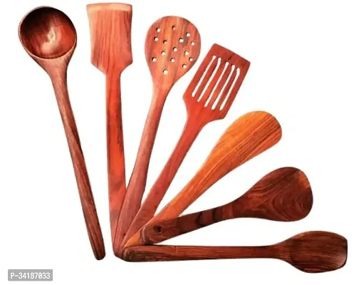 Useful Wooden Spoons For Cooking And Serving- Pack Of 7-thumb0