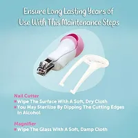 Trendy Nail Cutter With Magnifier Zoom Lens For Newborn Babies Pink-thumb4