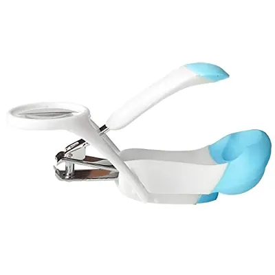 Trendy Nail Cutter With Magnifier Zoom Lens For Newborn Babies Sky Blue