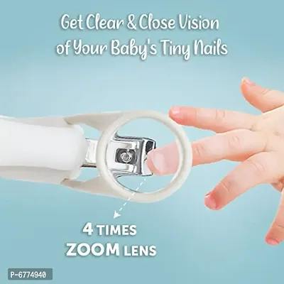 Trendy Nail Cutter With Magnifier Zoom Lens For Newborn Babies Sky Blue-thumb4