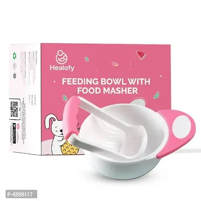 Healofy Baby Food Feeding Bowl and Masher for 6+ M-thumb0