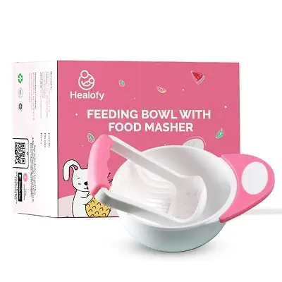 Healofy Baby Food Feeding Bowl and Masher for 6+ M