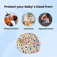 Trendy Safety Padded Helmet Baby Head Protector Adjustable Size With Corner Guard Proper Ventilation Printed White-thumb1