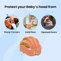 Trendy Safety Padded Helmet Baby Head Protector Adjustable Size With Corner Guard Proper Ventilation Orange-thumb1